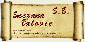 Snežana Balović vizit kartica